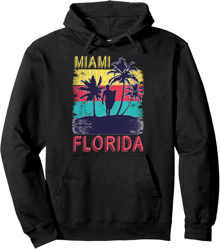 Retro Surfen Miami Florida Pullover Hoodie