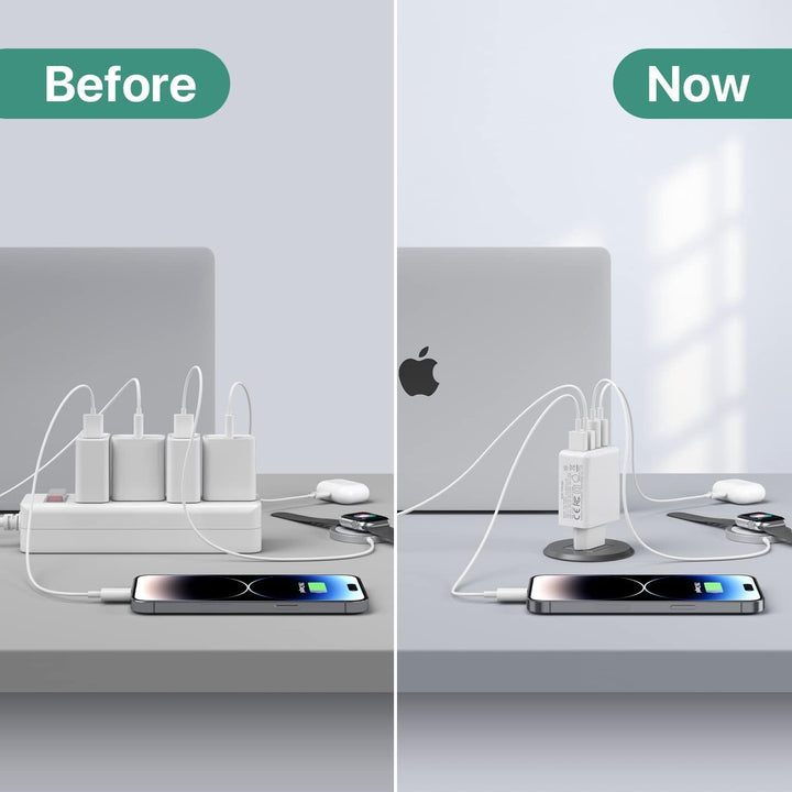 4er-Pack USB C Ladegerät 40W Mehrfach, Schnellladegerät PD3.0 Stecker Typ C, USB C Handy Netzteil Wa