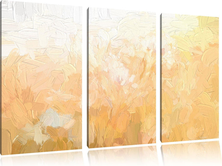 Pixxprint Romantische Blumenwiese als Leinwandbild/Grösse: 3 Teilig (120x80) cm/Wandbild/Kunstdruck/