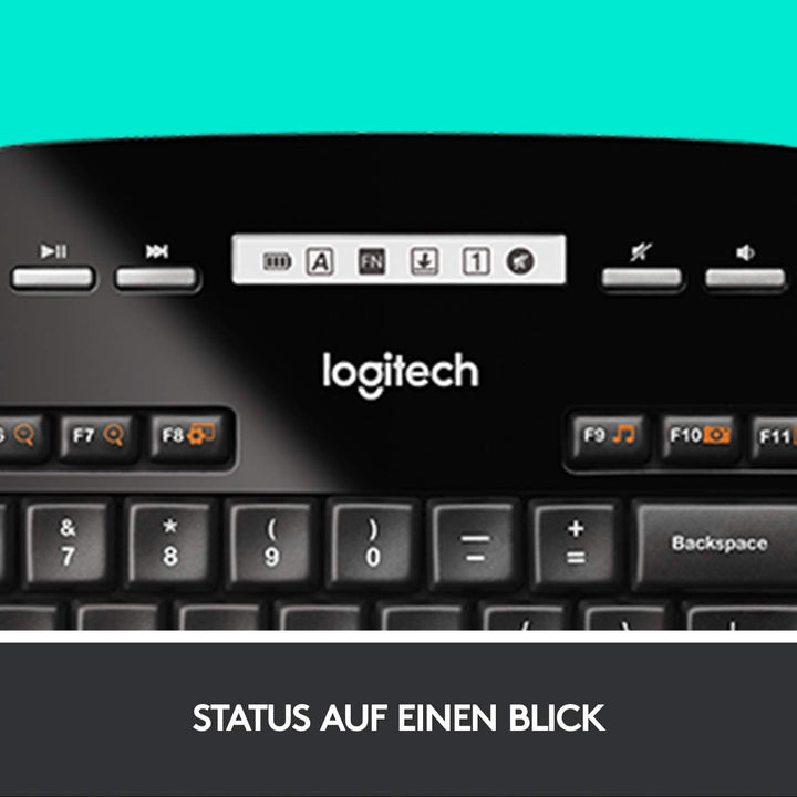 Logitech MK710 Kabelloses Tastatur-Maus-Set, 2.4 GHz Verbindung via Unifying USB-Empfänger, 3-Jahre
