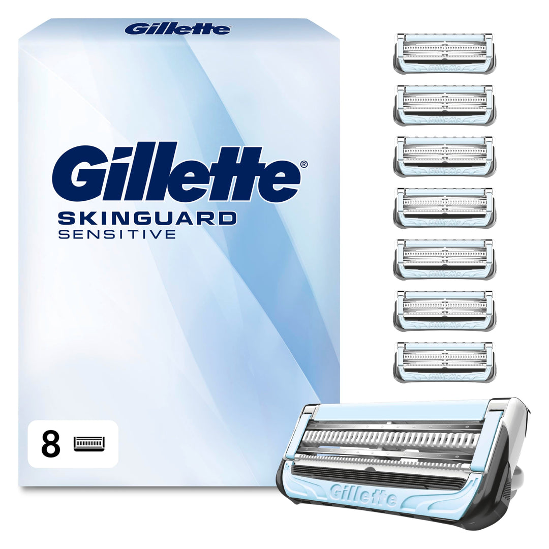 Gillette SkinGuard Sensitive Rasierklingen für Rasierer, 8 Ersatzklingen für Nassrasierer Herren mit