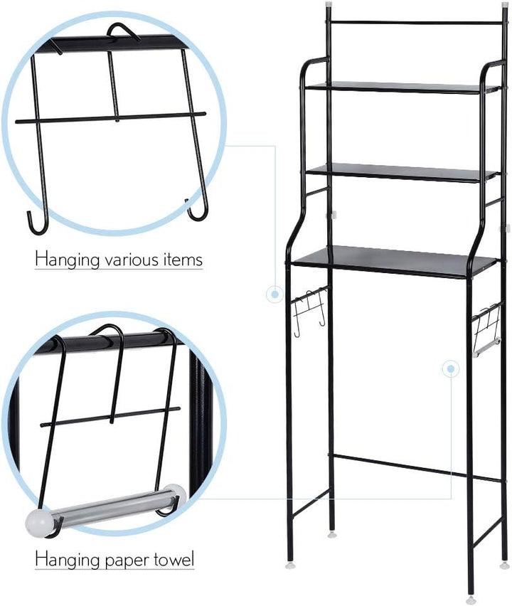 3-Tiers lackierter Stahl Toilettenregal WC-Regal Badezimmer Regal Aufbewahrungsregal für Badezimmer,