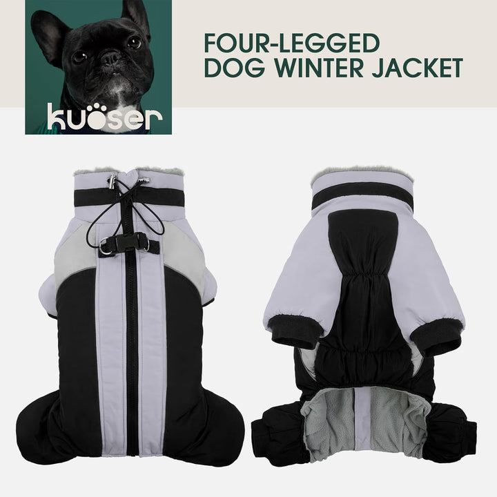 Kuoser Wasserdichter Hundemantel - Wärmer Für Kleine Hunde, Winter Hundemantel Mit Geschirr, Moden H