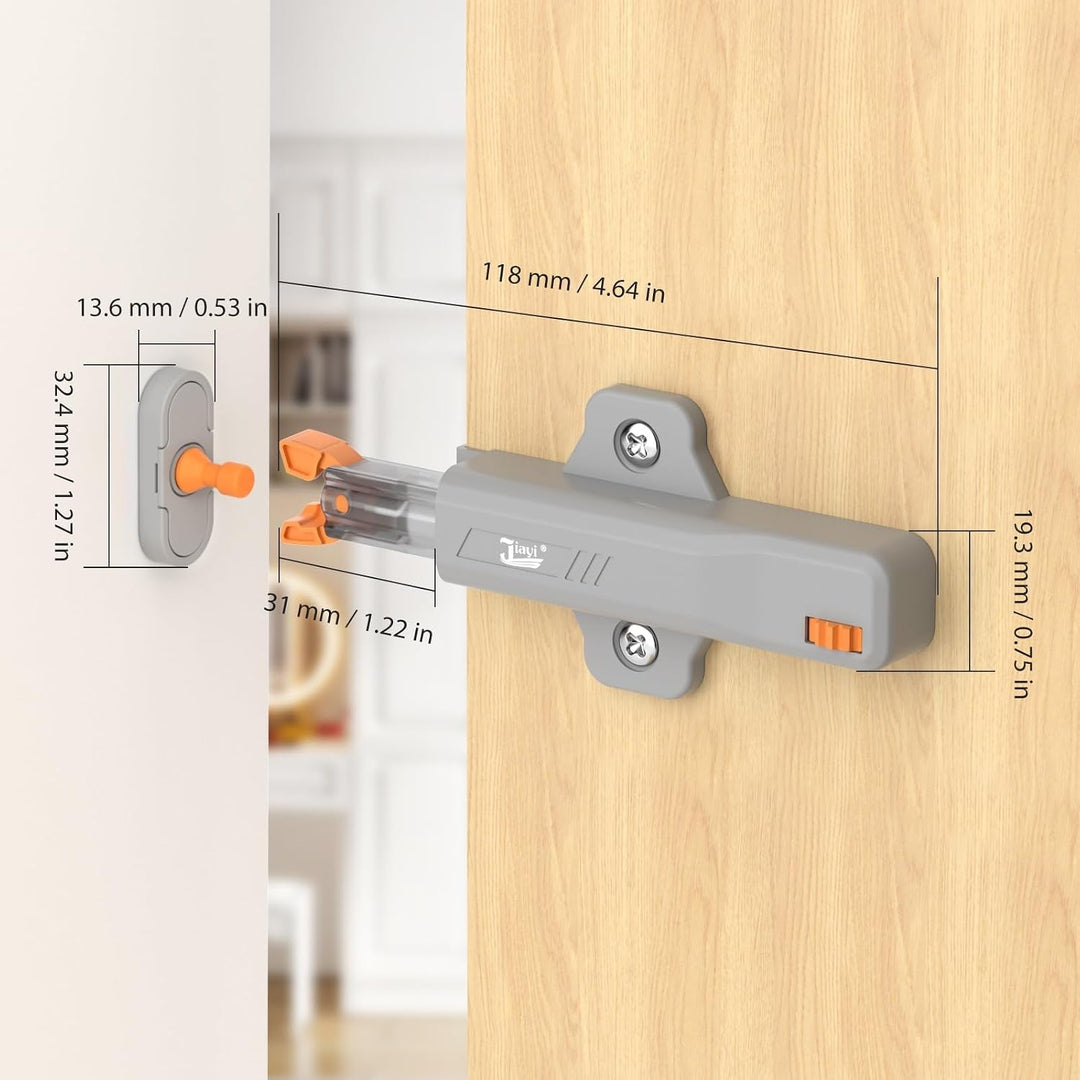 Jiayi Drucktüröffner Push to Open, 6 Stück Heavy Duty Push Open Türöffner für Schrank 40 N Feder Sch