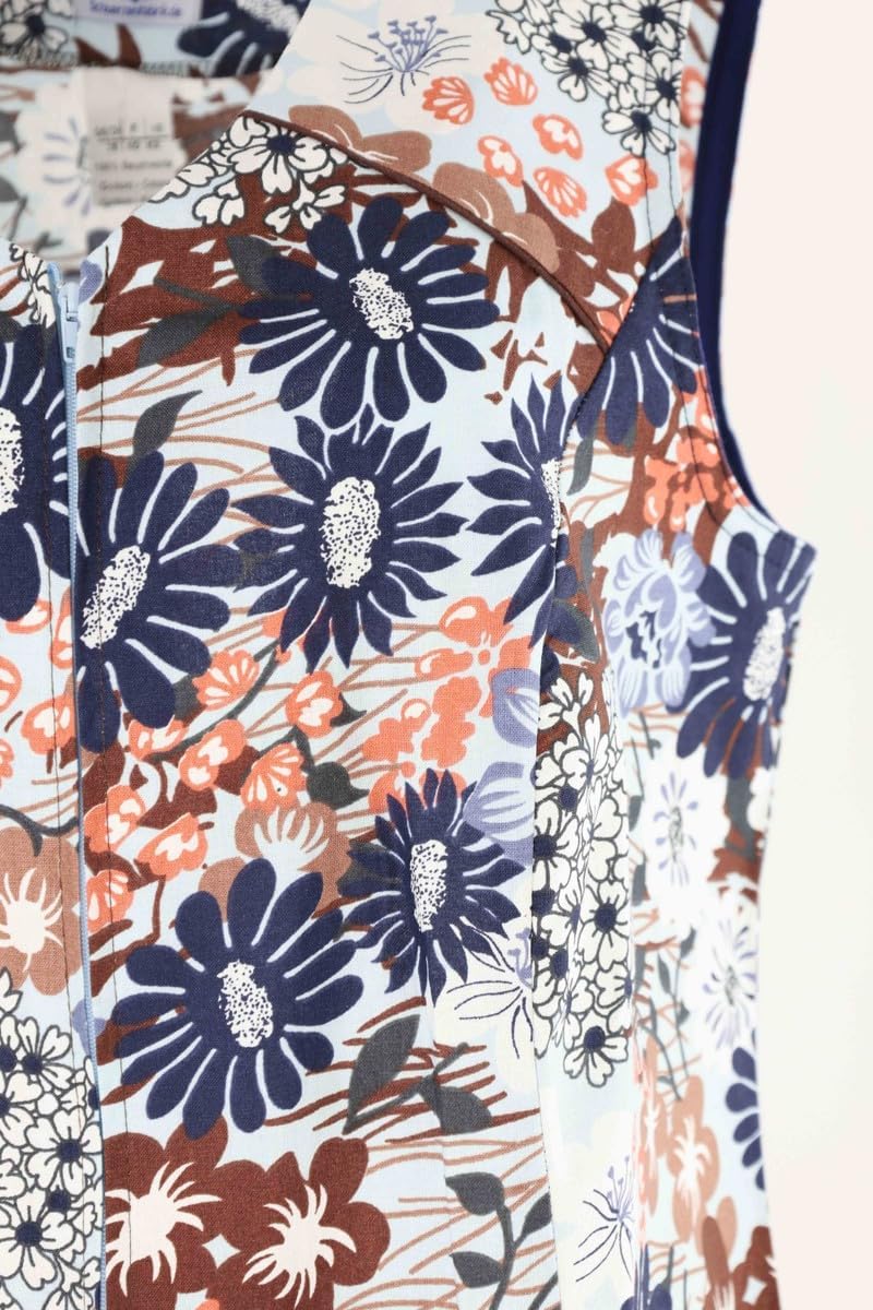 Schuerzenfabrik Reissverschluss Kittel RV Hauskleid Baumwolle Schürze Kochschürze 38 Hellblau/Rot, 3