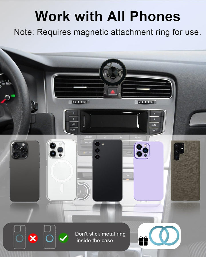 Magnet Handyhalterung Kompatibel mit VW Golf MK7 2014-2019 360 Grad Einstellbares Kompatibel mit Mag