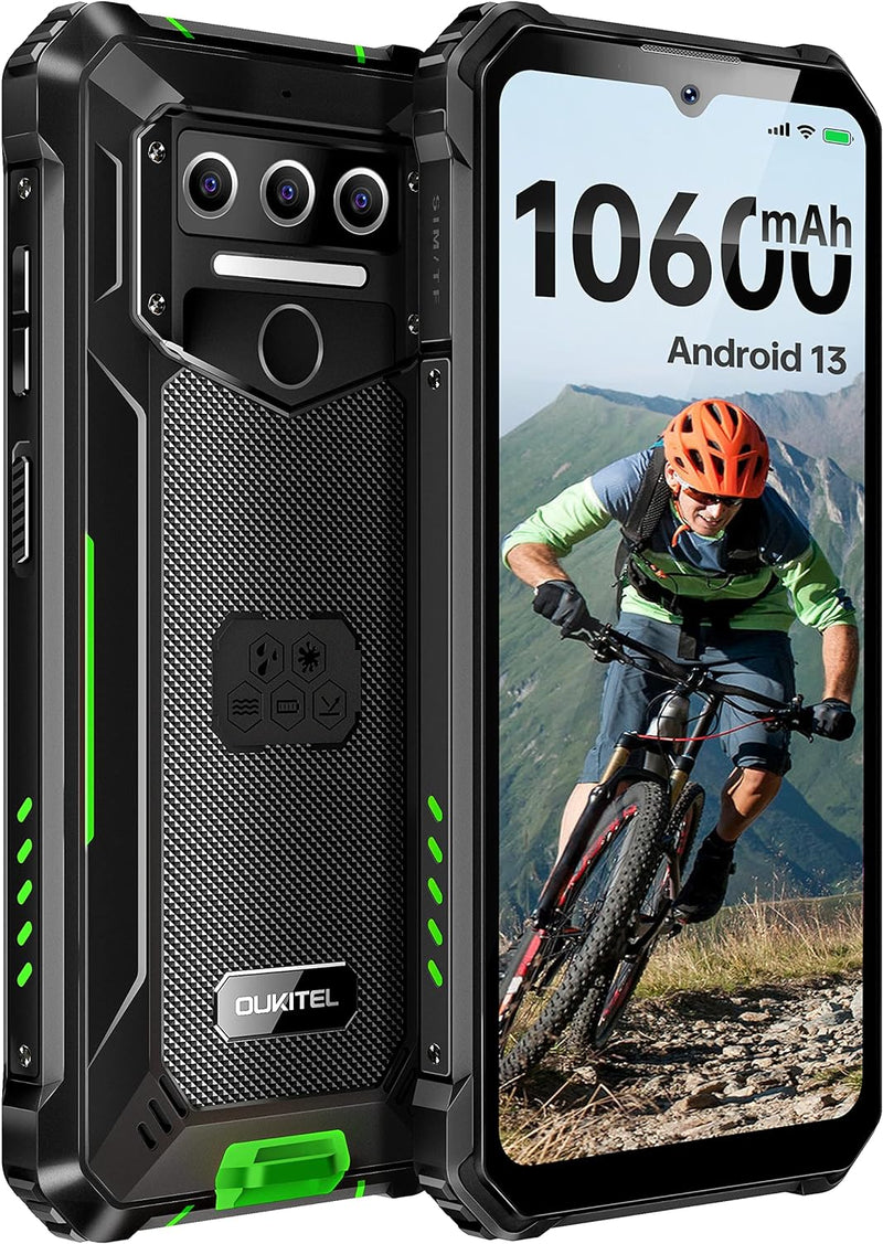 OUKITEL WP23 Android 13 Outdoor Handy 10,600 mAh Rugged Smartphone 6,517 Zoll HD+ 7GB+64GB 1TB Erwei