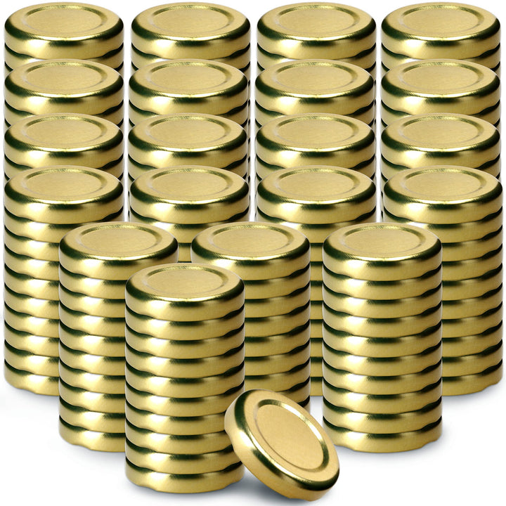 KADAX Schraubdeckel fi43 mm, Twist-Off-Deckel Set aus Metall, passend für 40ml Gläser, Ersatzdeckel