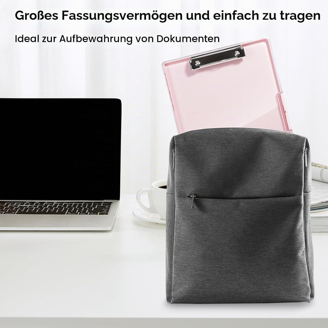 FRETONBA Klemmbrett a4 mit Aufbewahrungsfach, Rosa Kunststoff-Klemmbrett, Leichtes Zwischenablage, T