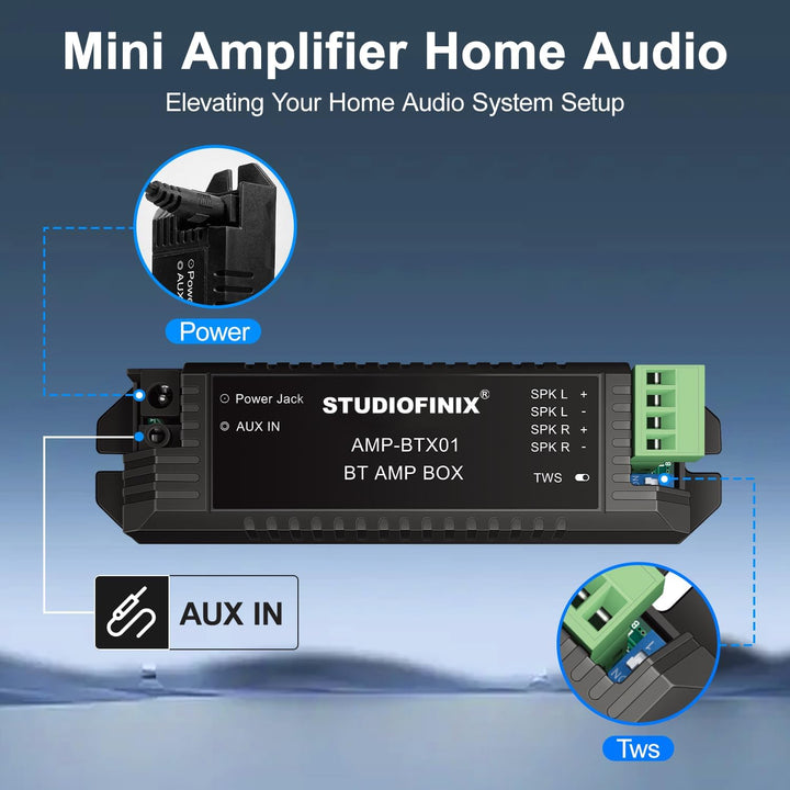STUDIOFINIX 4-Zoll-Bluetooth-Deckenlautsprecher, 160W 2-Wege-System, kabelgebundenes Surround-Sound