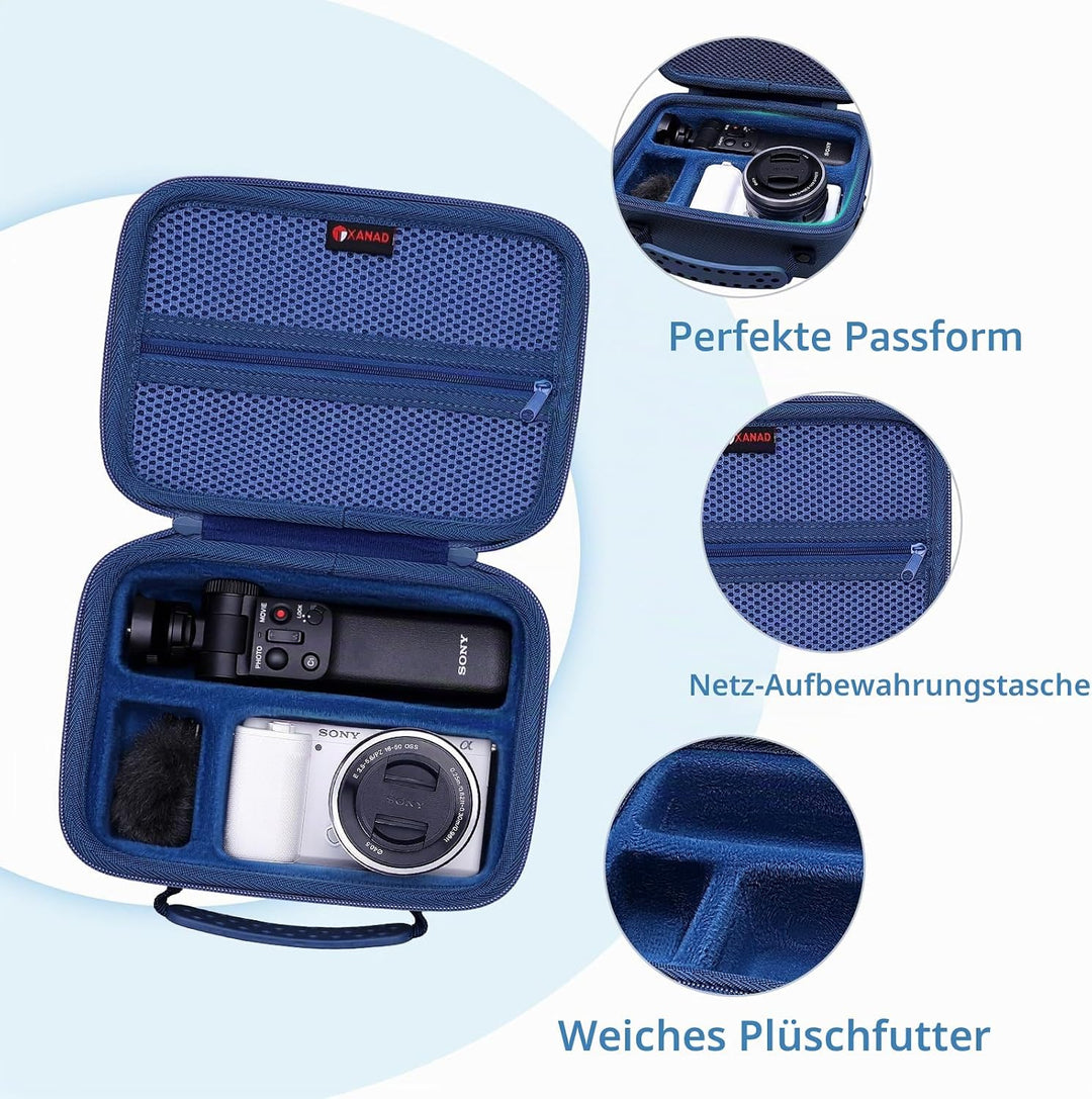 XANAD Tasche für Sony Alpha 6700 6400 6000 /Sony ZV-E10 / RX100 Kameratasche Kamera mit Bluetooth Ha