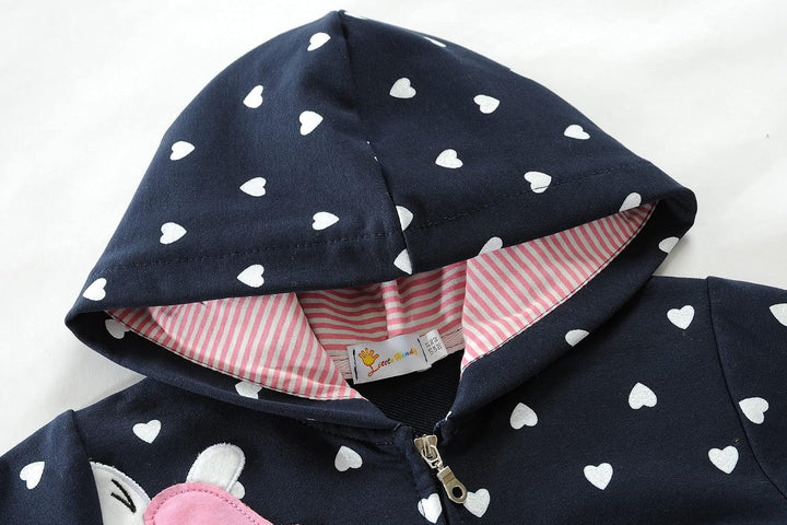 EULLA Kinder Mädchen Zip Up Hoodie Sweatjacke Kapuzenjacke Kapuzenpullover Langarm Baumwolle Einhorn