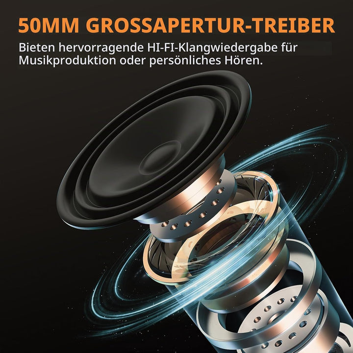 JOYO Studio-Kopfhörer, Monitor-Kopfhörer für Aufnahme, Over-Ear-Geräuschunterdrückung, für Gitarre,