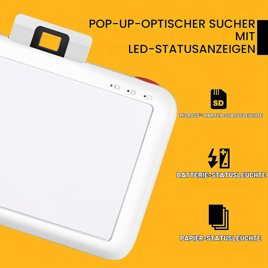 KODAK Step Kamera |Digitale Sofortbildkamera mit 10MP Bildsensor, Zink-Technik, klassischem Sucher,
