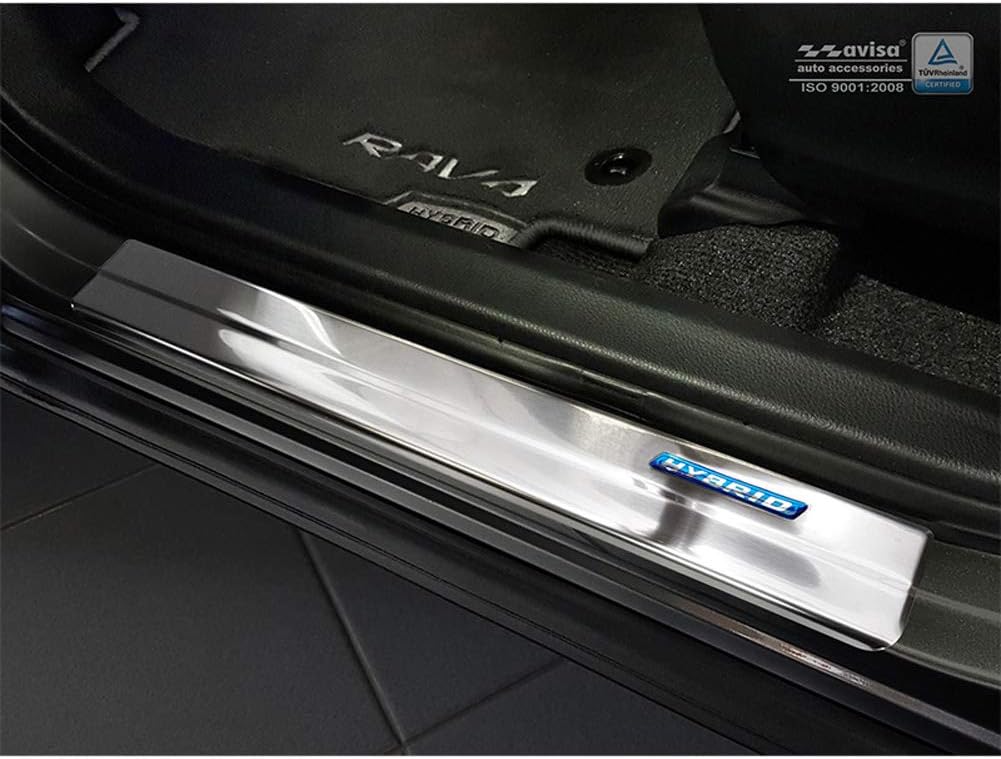 Avisa INOX Door sill Protectors Compatible with Toyota C-HR 2016-2019 & Facelift 2019- & RAV4 IV FL