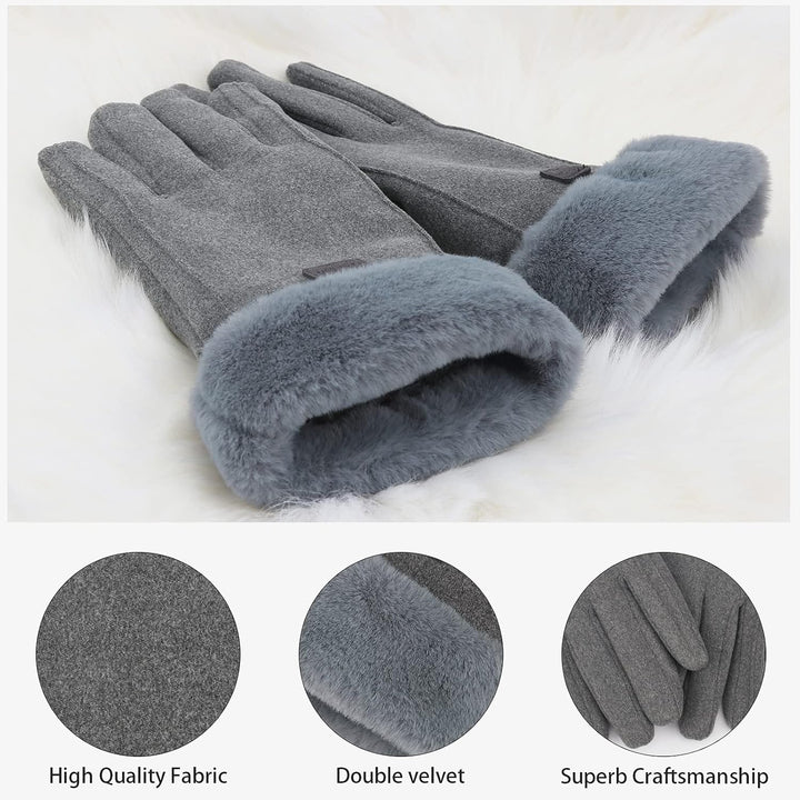 ZASFOU Damen Winter Warm Touchscreen Handschuhe mit Fleece Gefütterte Strick winterhandschuhe für Ka