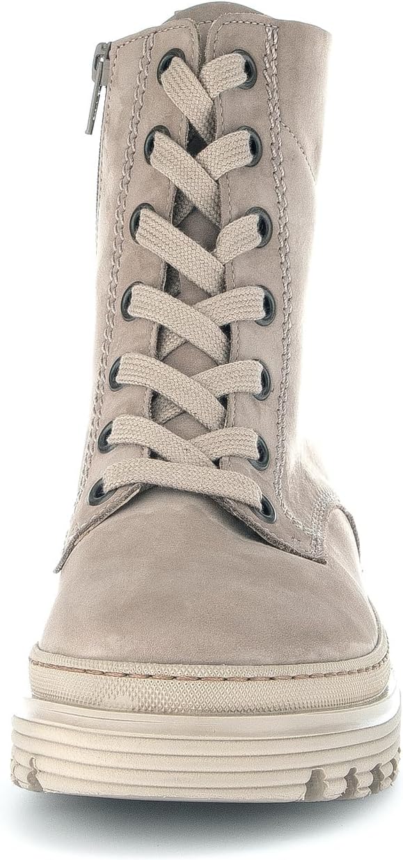 Gabor Damen Combat Boots, Frauen Stiefeletten,Wechselfussbett 37 EU Beige Silk, 37 EU Beige Silk