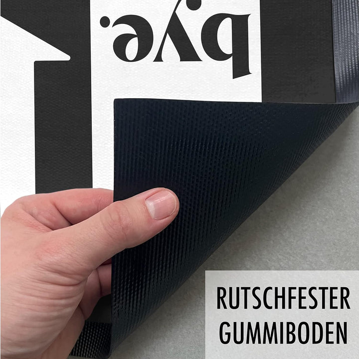 Trendation - Hi Bye Fussmatte Schmutzfangmatte Waschbar Geschenk mit Spruch 60x40 cm
