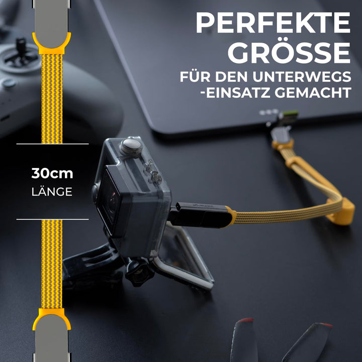 inCharge Rolling Square XL 30 cm - USB-C-Kabel, Universal-Smartphone-Kabel, Geschenk für Männer, 6-i