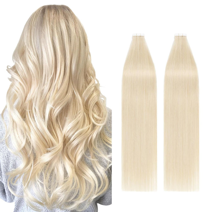 Silk-co Tape in Extensions Echthaar 40stk, Remy Tape Extensions Echthaar, Skin Weft Haarextensions K