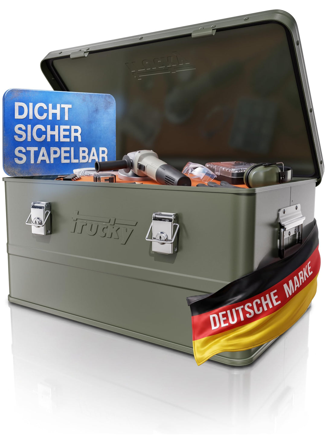 Aluminium Box mit Deckel Auswahl Grün Alu Kiste Box Alukiste Transportbox Metallbox Alu Aufbewahrung
