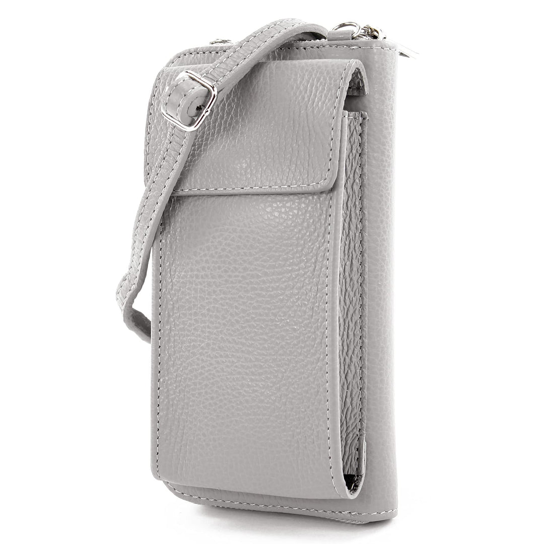 modamoda de - P06 - ital. Damen Umhängetasche Geldbörse Handytasche Leder Telegrau, Telegrau