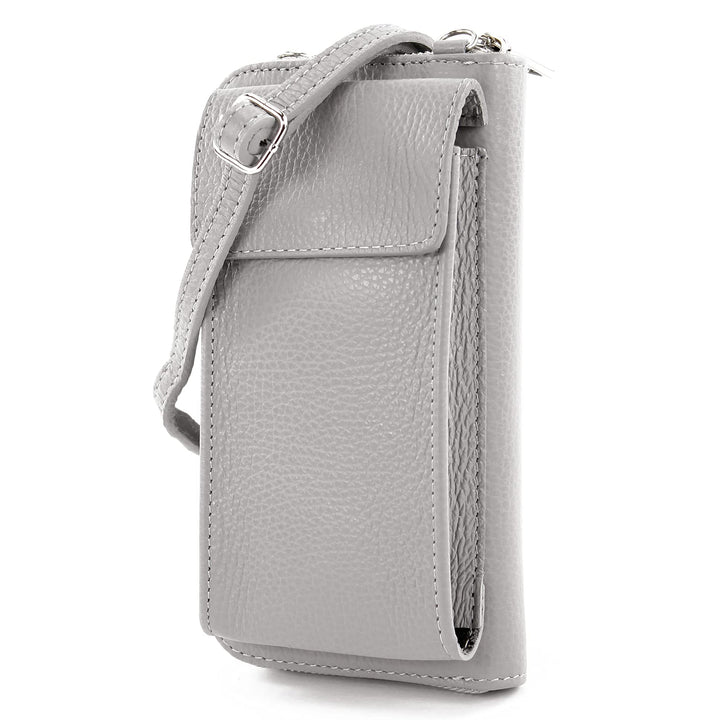modamoda de - P06 - ital. Damen Umhängetasche Geldbörse Handytasche Leder Telegrau, Telegrau