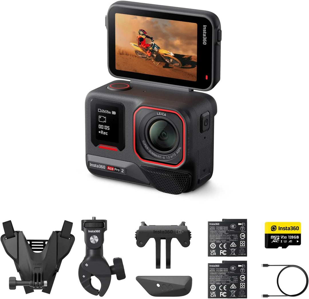 Insta360 ACE Pro 2 Wasserdichte Action-Kamera, 8K, entwickelt in Zusammenarbeit mit Leica, 1/1,3 Zol