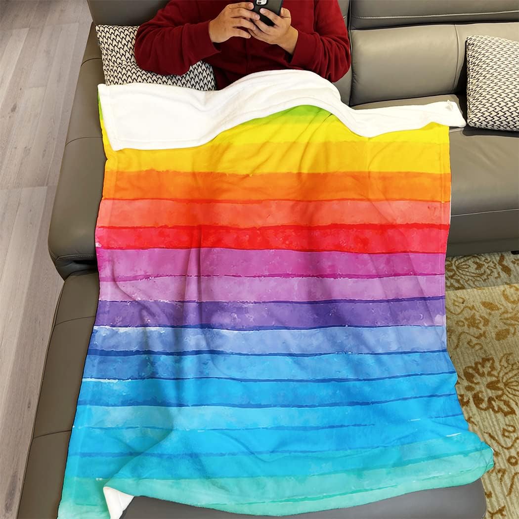Violetpos 150x200 cm Flanell Weich Fleecedecke Kuscheldecken SanftBettüberwurf Decke Bunt Tuschemale