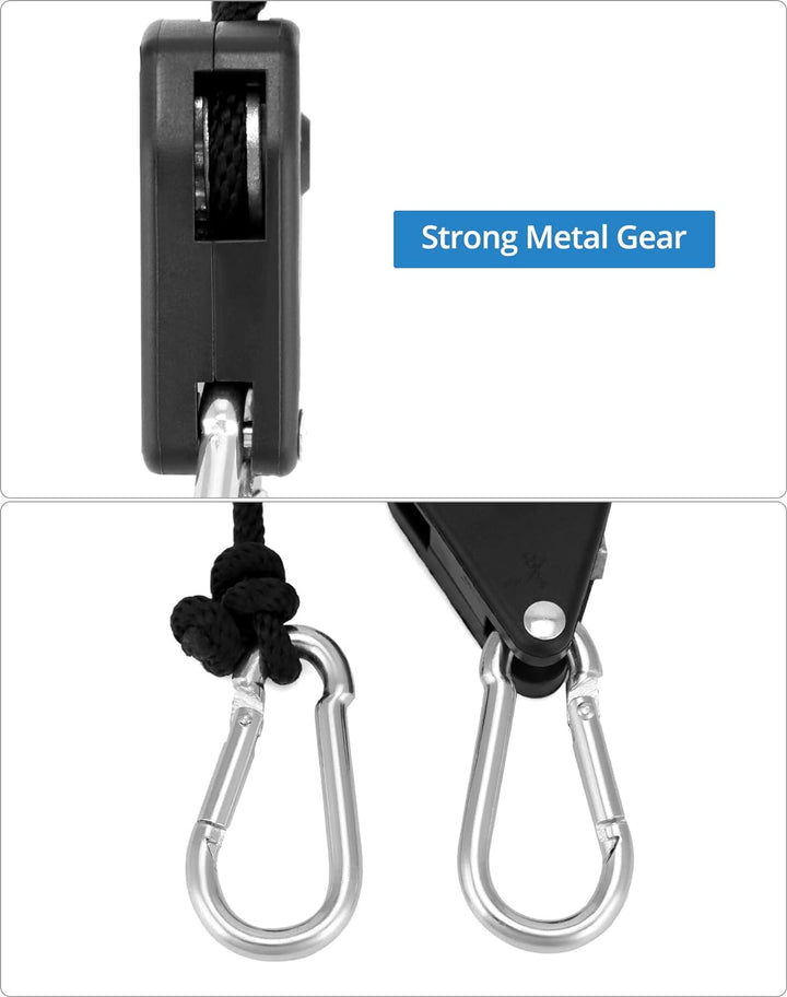 QWORK® 8 STK. Verstellbare Seilratschen mit Haken - 30kg - 1,8 m - Seilspanner zum Aufhängen von Pfl