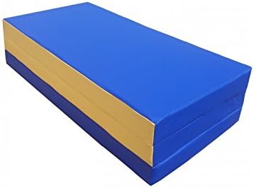 Turnmatte Klappbar 150 x 100 x 8 cm, RG-25, Gymnastikmatte, (25kg/m³), MADE IN GERMANY Blau/Gelb, Bl