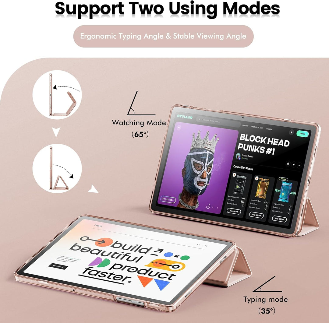 INFILAND Hülle für Samsung Galaxy Tab A11+/A9+11 Zoll (2023/2025),Schlanke Standfunktion Kristallkla