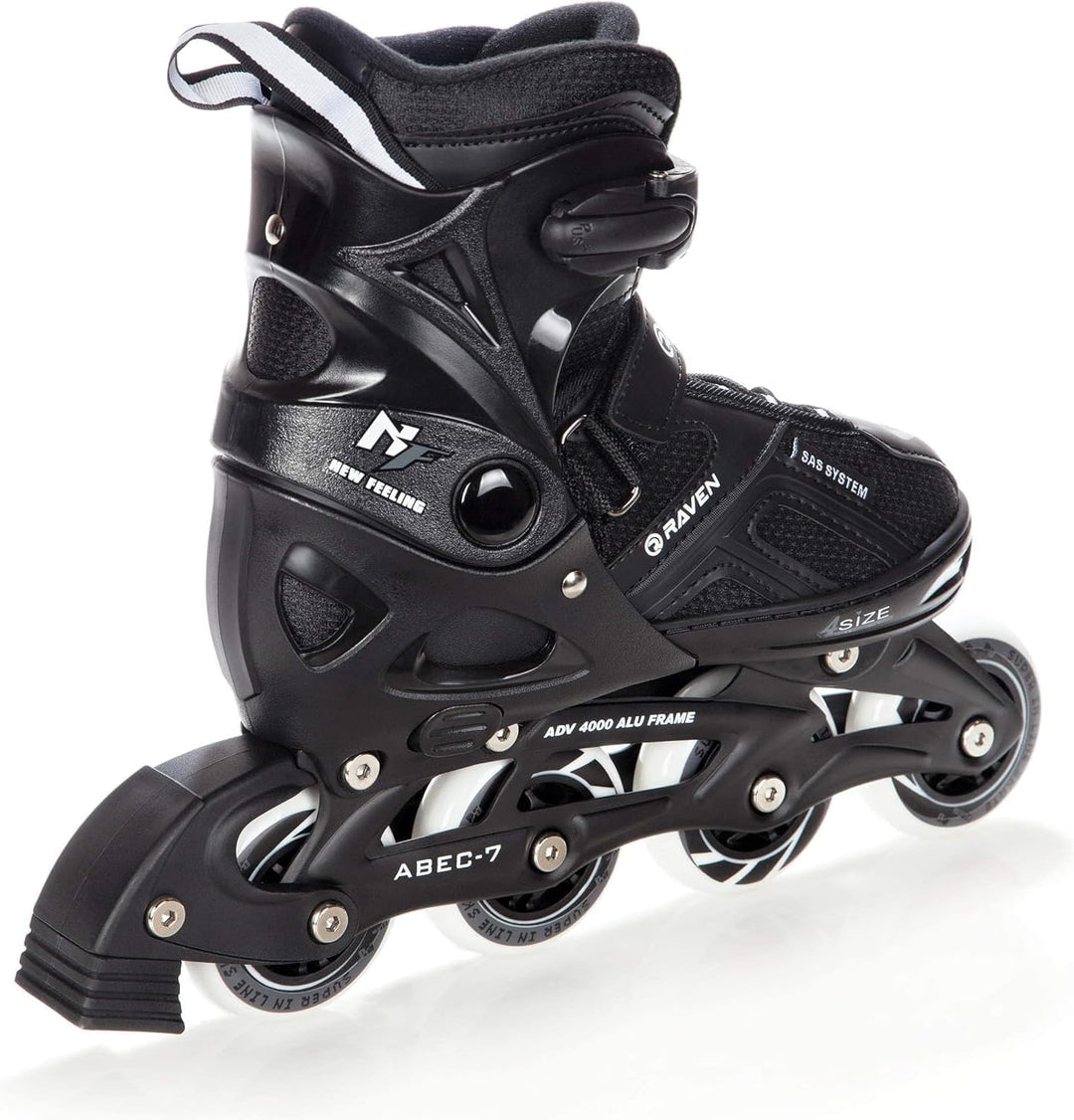 Raven Pulse Black/Mint 2in1 Verstellbare Schlittschuhe und Inline Skates - Inliner für Kinder und Er