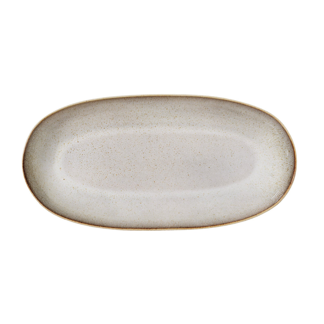 Bloomingville Serviertablett Sandrine, grau, Keramik 42 x 21 x 3,5 cm Grau, 42 x 21 x 3,5 cm Grau