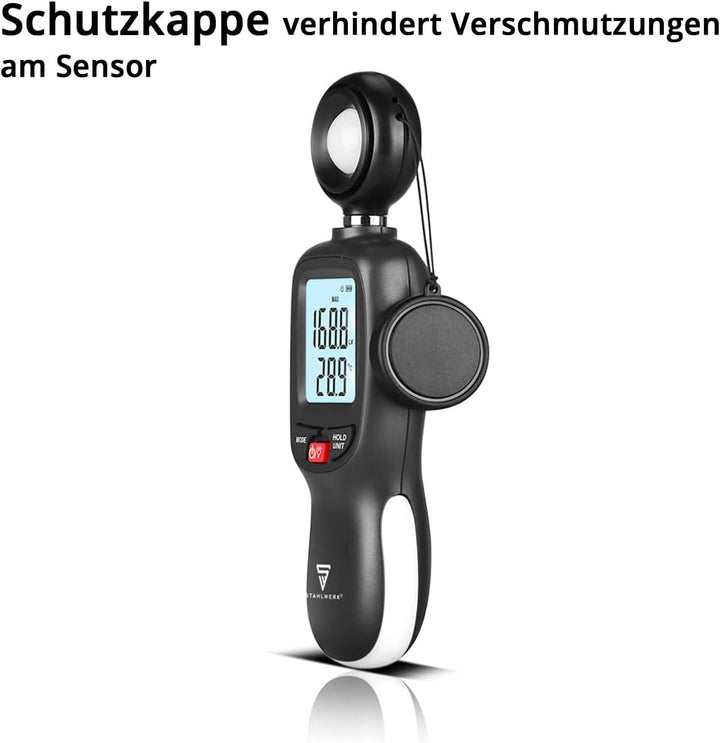 STAHLWERK Lux-Messgerät - Präzises digitales Beleuchtungsmessgerät zur professionellen Messung der L