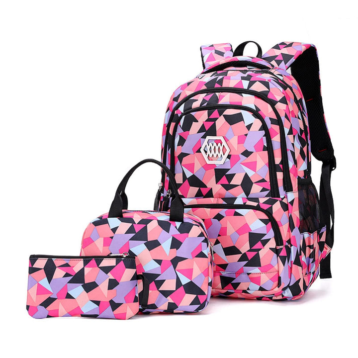 IvyH Schulrucksack Mädchen Teenager, Kinderrucksack mit Lunch-Taschen Bleistift Etui Rucksäcke Jugen