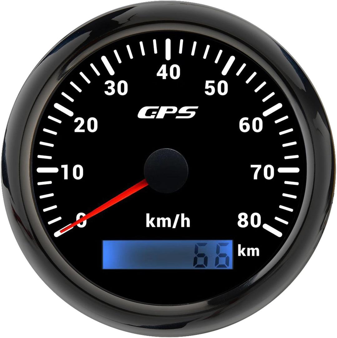 85mm Geschwindigkeitsmesser Boot GPS Tacho Kilometerzähler 0-80Km/H Wasserdichter IP67 7-Farben Tach