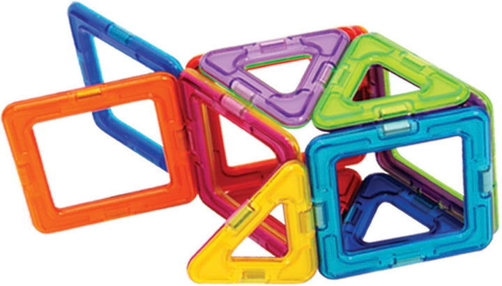 Magformers 14-piece Magnetic Construction Tiles Toy. STEM Teaching Resource. With 6 Squares and 8 Tr