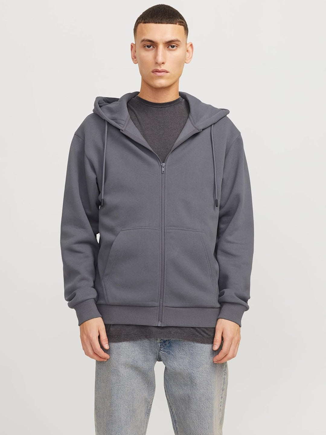 JACK & JONES Herren Jjebradley Sweat Zip Hood Noos Sweatshirtjacke, Castlerock