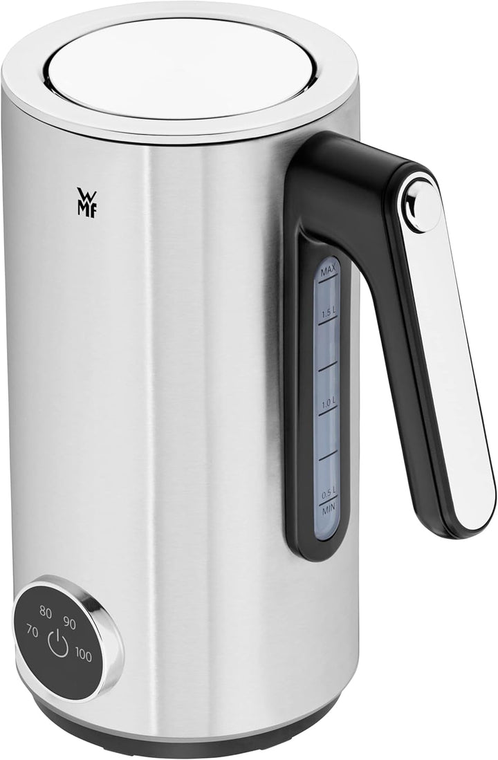 WMF Lumero Wasserkocher mit Temperatureinstellung 1,6l, elektrischer Wasserkocher Edelstahl-Kalkfilt
