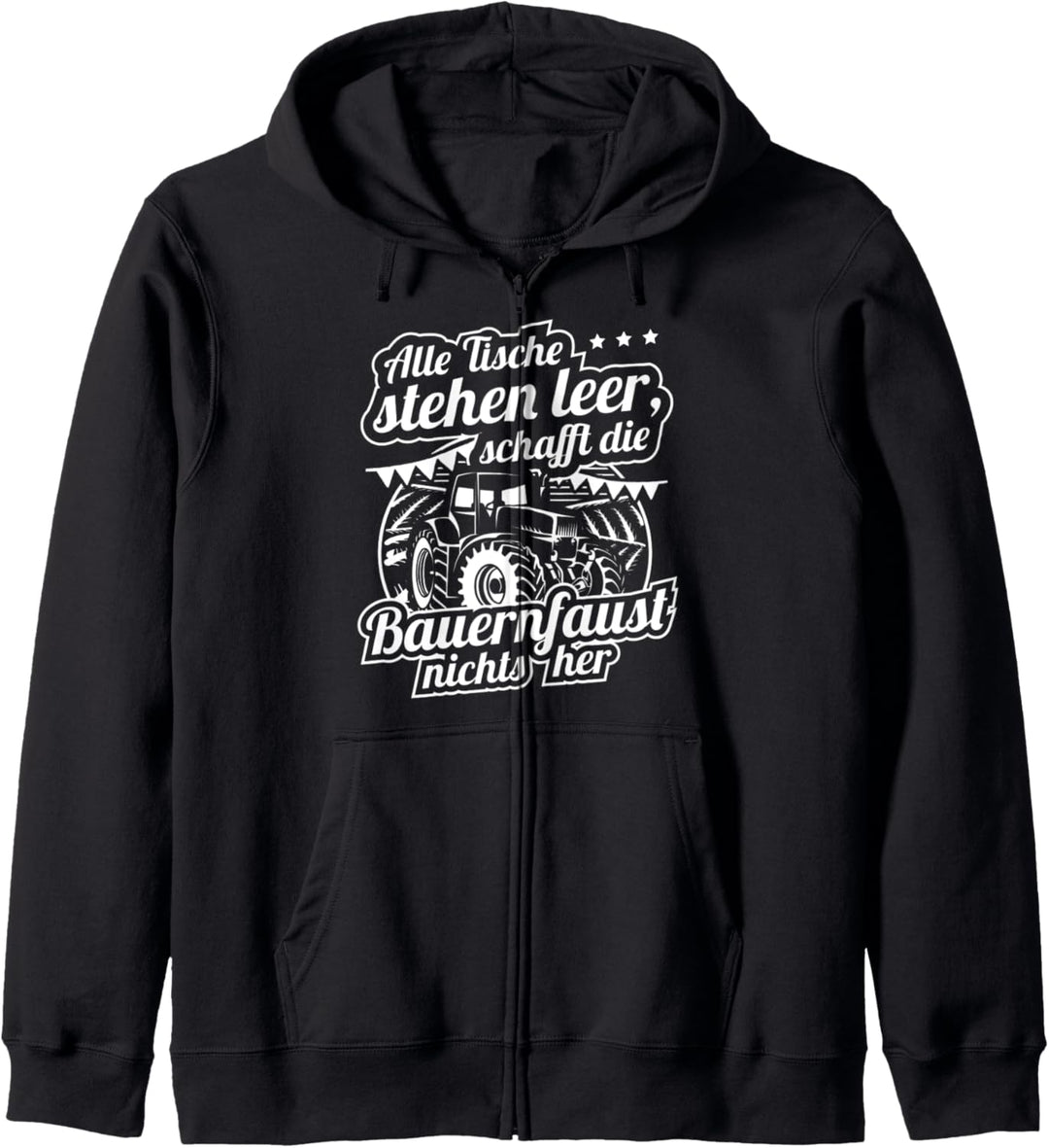 Landwirt Trecker Agrar Spruch Bauernfaust Tische leer Kapuzenjacke