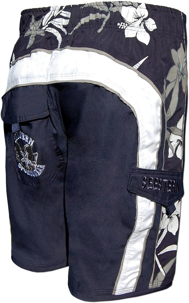 SEESTERN Herren Microstrech Boardshorts m.Gummizug hinten Surfshorts Boardshort Badehorts XS-3XL /23