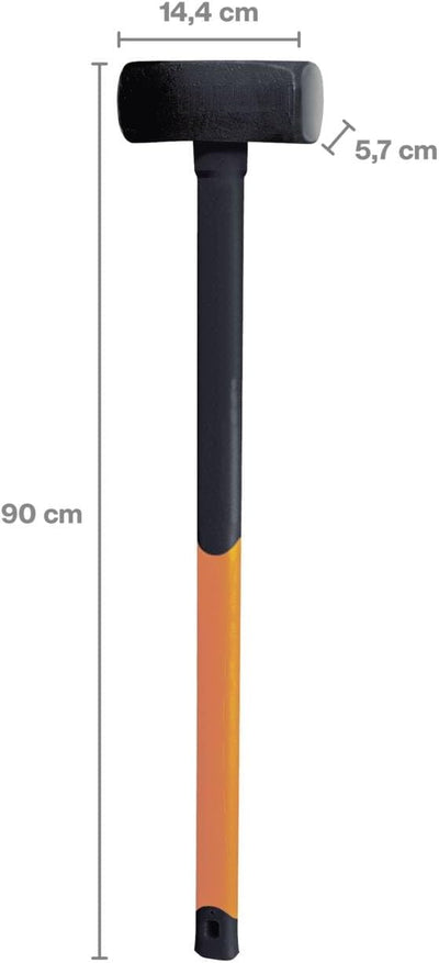 Fiskars Vorschlaghammer, Gewicht: 3,9 kg, Karbonstahl (geschmiedet), Schwarz/Orange, L, 1001619 L Si