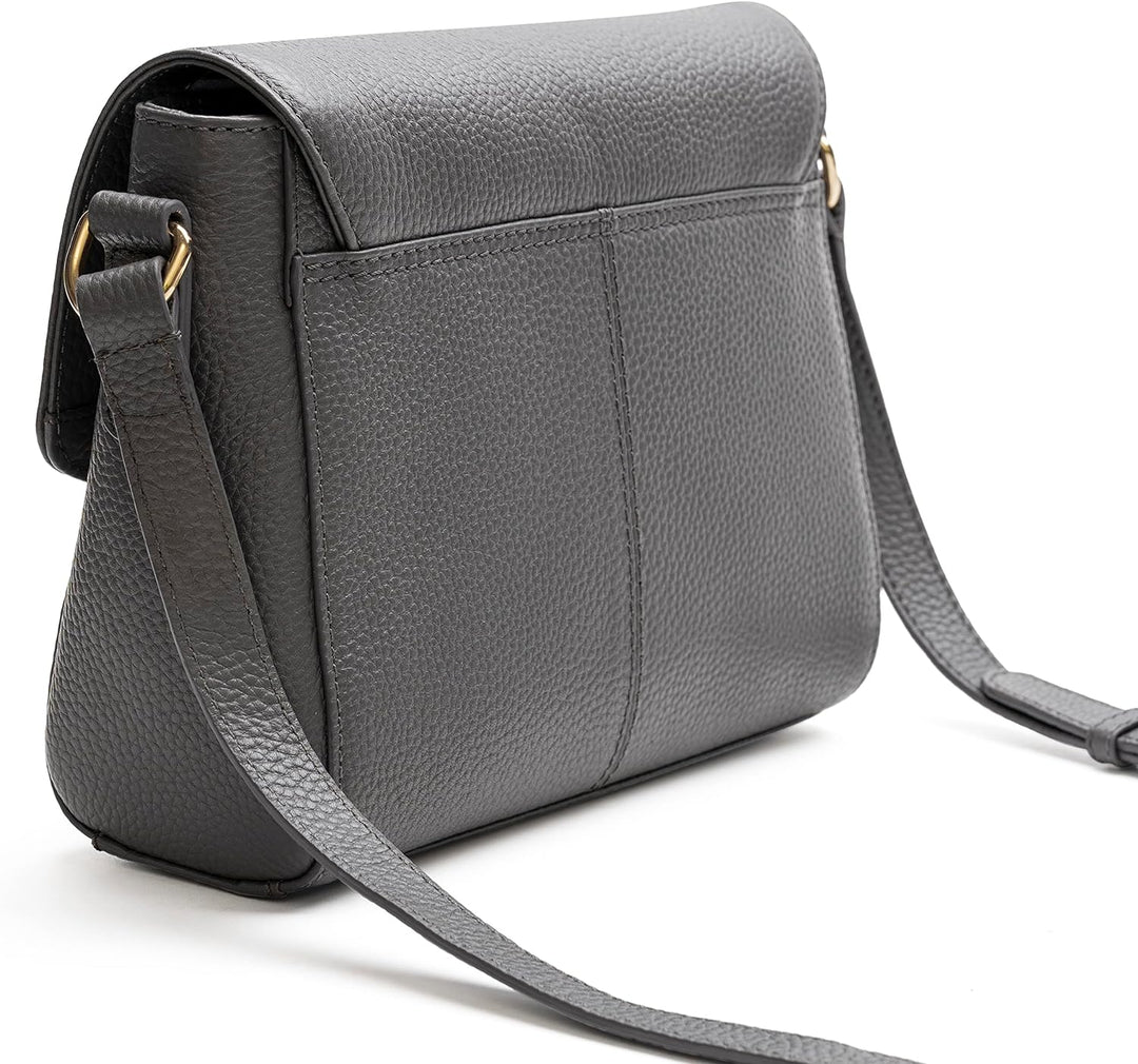 Lazarotti Bologna Leder Umhängetasche Damen | verstellbarer Schultergurt | mittelgrosse Crossbody Ba