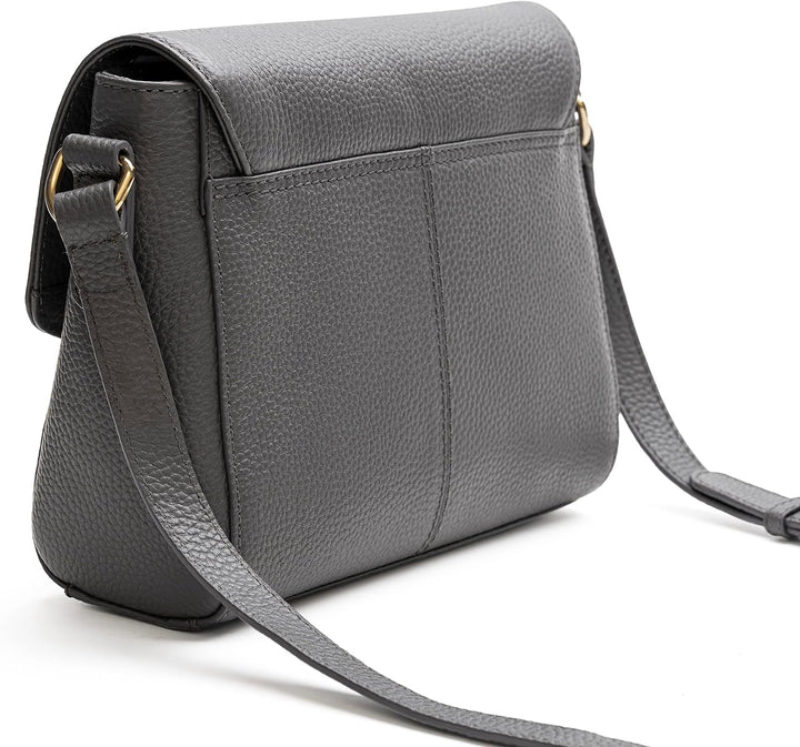 Lazarotti Bologna Leder Umhängetasche Damen | verstellbarer Schultergurt | mittelgrosse Crossbody Ba