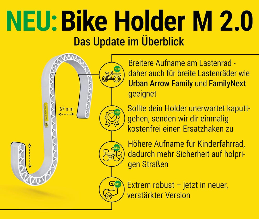 Frank Bike Holder M 2.0 – 4X Halterung für Kinderfahrrad & Laufrad am Lastenrad | kompatibel mit Urb