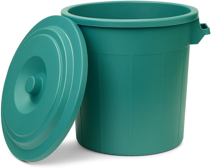 YourCasa Mülltonne 2 x 50L - Mülleimer mit Deckel - Tonne mit Trageriffen für Garten - Futtertonne o