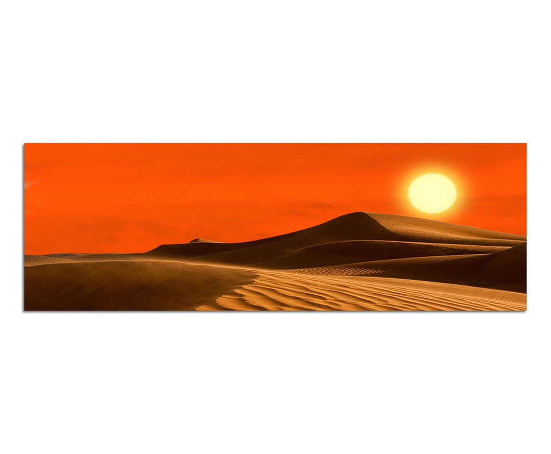 Paul Sinus Art Panoramabild auf Leinwand und Keilrahmen 150x50cm Afrika Wüste Sanddünen Abendsonne