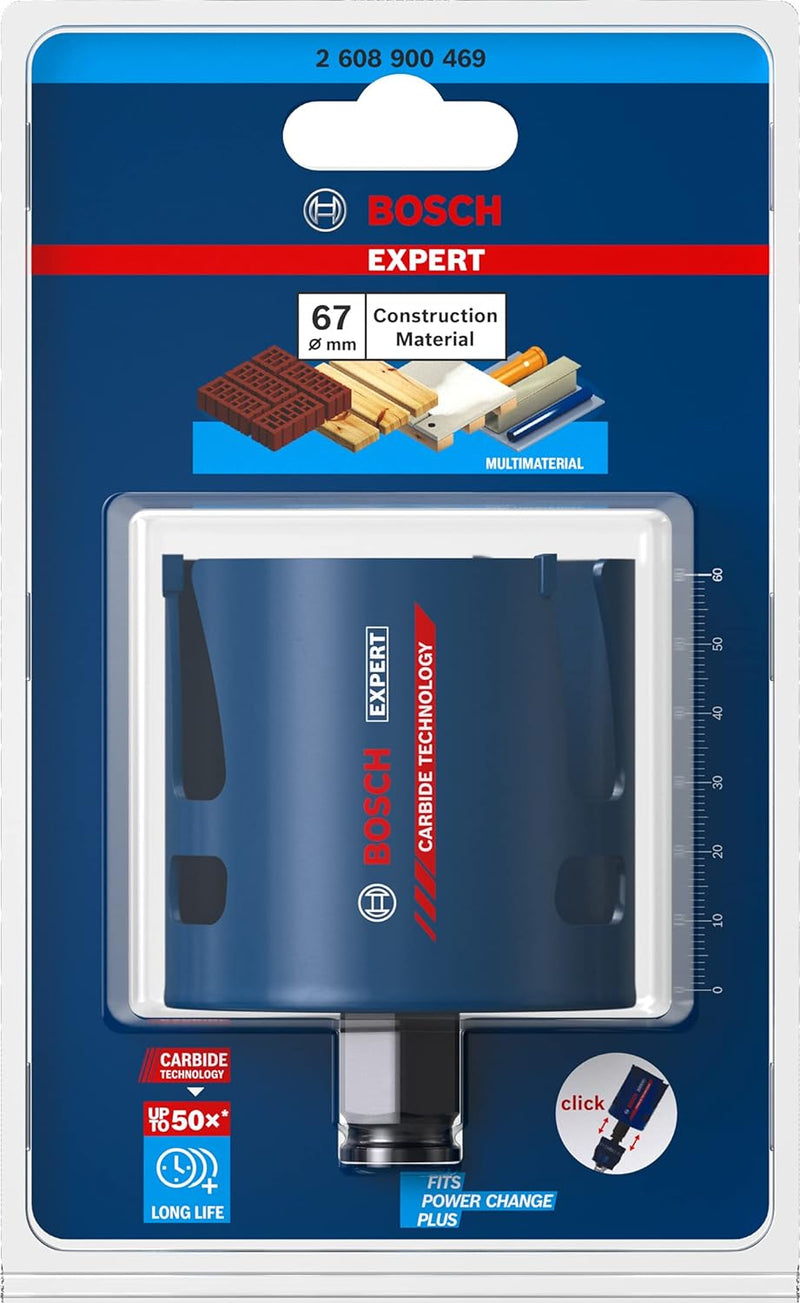 Bosch Accessories 1x Expert Construction Material Lochsäge (für Weichholz, Ø 67 mm, Zubehör Schlagbo