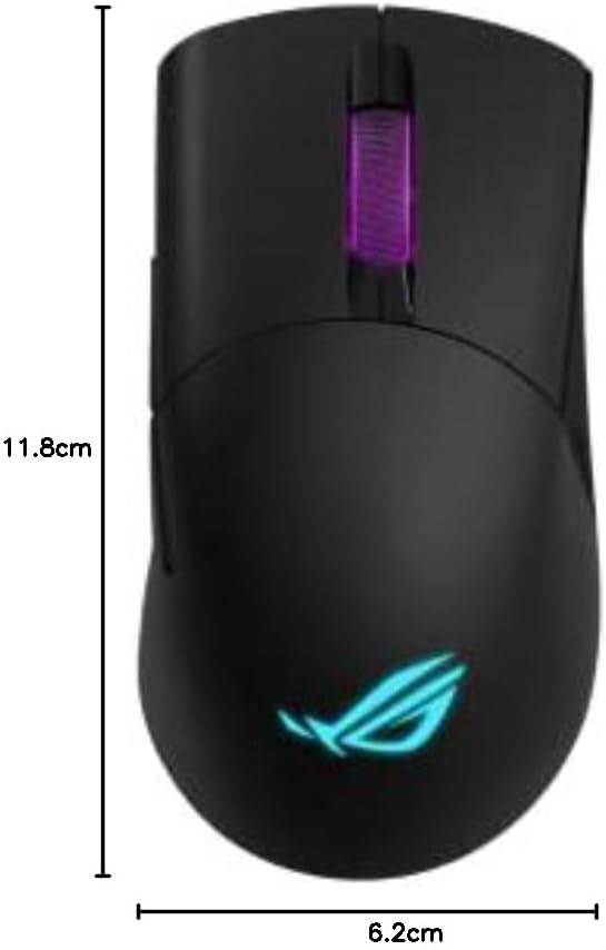 ASUS ROG Keris Wireless Gaming Maus (kabellos oder kabelgebunden nutzbar, 16.000 dpi, 400 ips, 1000H